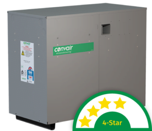 Convair 4-star ducted gas heater, windspray grey colour